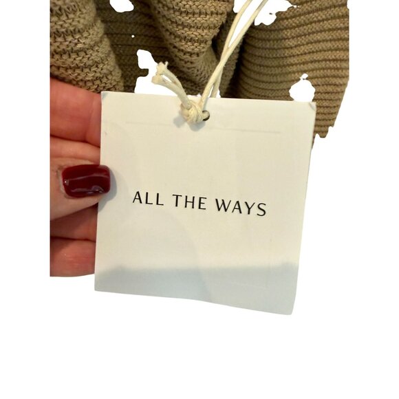 All The Ways Priya cold shoulder sweater mini dress Oatmeal NWT - Size M - Picture 3 of 7